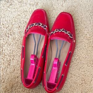 Talbots Red Chain Detail Flats